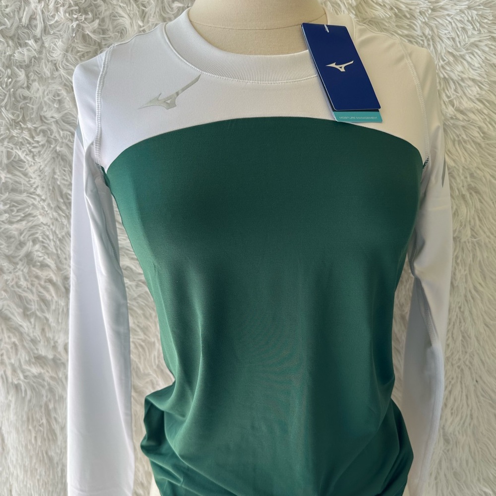 New women Mizuno Forest Green and White Athletic Top size Large
